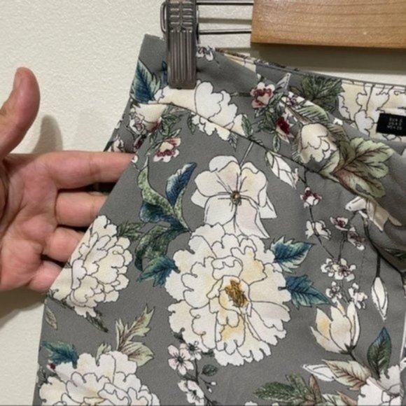 ZARA basic women’s floral grey print wide leg trousers size small - Picture 4 of 12